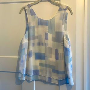 Joie blue silk tank blouse, size small